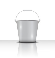metal bucket with handle  vector illustration