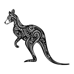 Vector Decorative Kangaroo. Patterned design