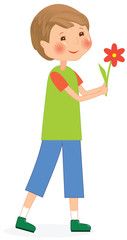 Boy with flower