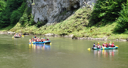 people on the boat, river Dunajec, Slovakia, Europe