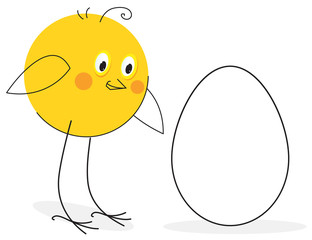 Chicken and Easter egg