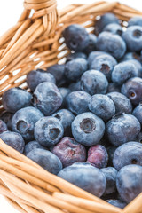 Blueberry basket isolated on white