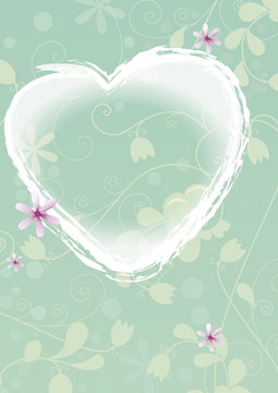 Abstract flower background with heart