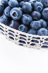 Blueberry basket isolated on white
