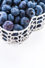 Blueberry basket isolated on white