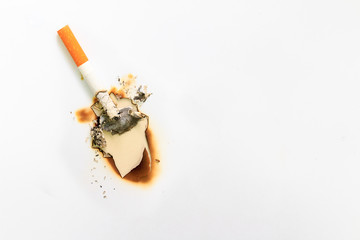 Cigarette Burning the White Paper.