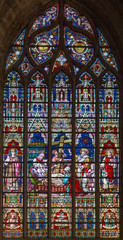 bruges - The death of st. Helen on windowpane