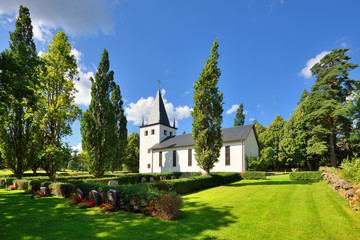 Szwecja, mały wiejski kościół
