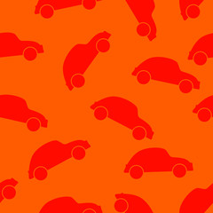 Cars orange seamless pattern