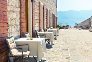 Sea view terrace of the luxury hotel