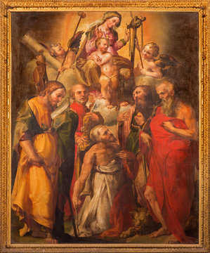 Bologna - Madonna with the saints in "Oratorio de Batutti"