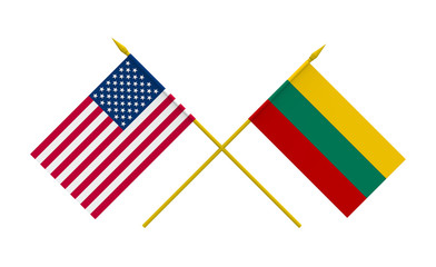 Flags, Lithuania and USA