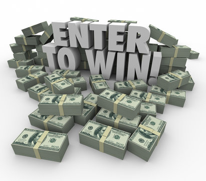 Enter To Win 3d Words Cash Money Stacks Contest Raffle Lottery