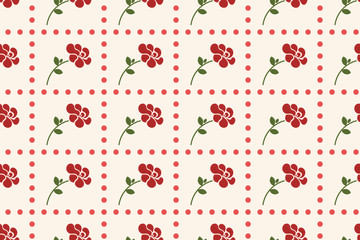 folk floral seamless pattern