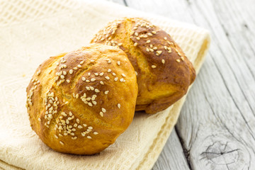 Home made bread with sesame