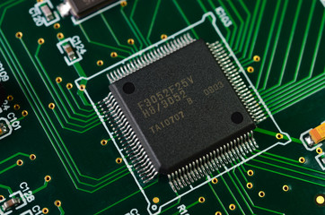 Detail of an electronic printed circuit board