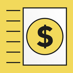 Simple icon for sending money via invoice