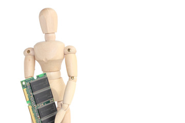 デッサン人形とプリント基板