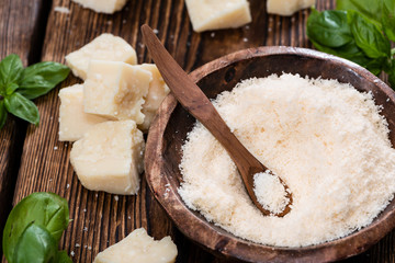 Heap of grated Parmesan
