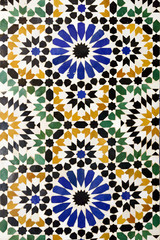 Morrocan traditional mosaic ornament from Ben Youssef Madrasa