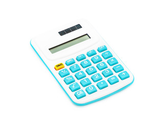 blue calculator on White Background
