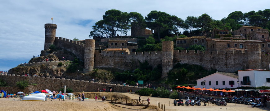 Old fortress in Tossa over Playa Grande beach
