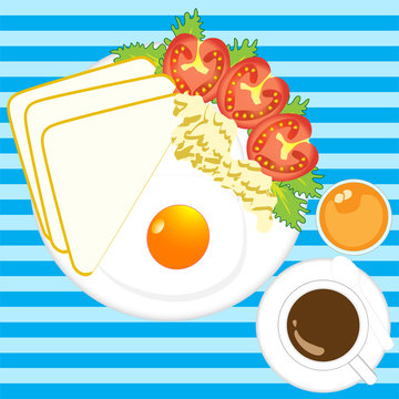Illustration  of  morning  breakfast  vector