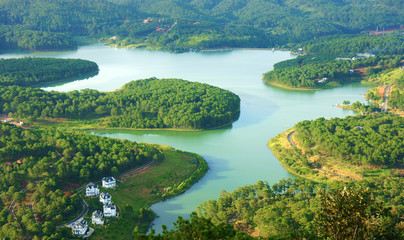 Fototapeta na wymiar Amazing, beautiful panorama, Dalat travel, Vietnam
