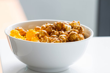 mixed popcorn in bowl