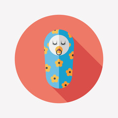 baby flat icon with long shadow