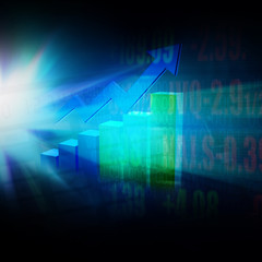 Stock Market Graph and Bar Chart