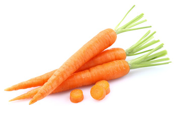 Young carrot with slice