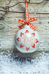 Pretty decorated ceramic Christmas bauble