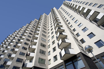 Fototapeta na wymiar Apartment building with balconies
