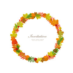 Wreath of autumn leaves for you design