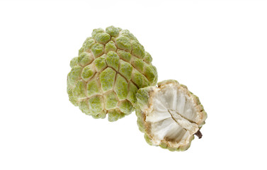 Custard apple fruit isolated on white background.