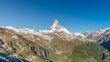 Matterhorn with blue sky, Zermatt, Switzerland