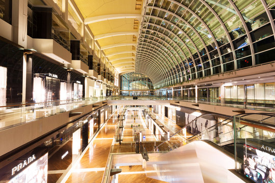 SINGAPORE - July 1: The Shoppes at Marina Bay Sands interior on