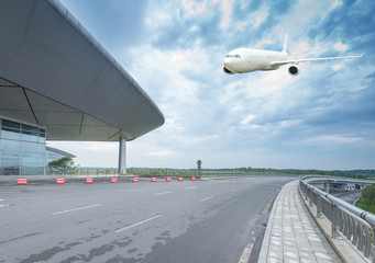 Naklejka premium the scene of T3 airport building in beijing china.