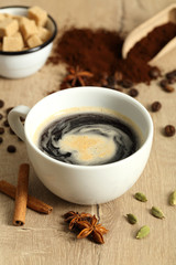 caffe nero con spezie curcuma cannella anice stellata