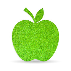Green apple, grass textured