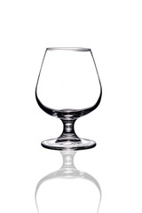 Brandy glass on white background