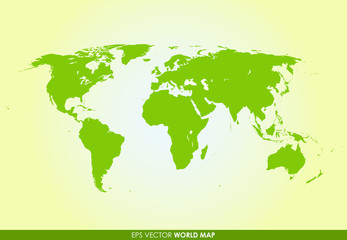 Detailed world map in green color
