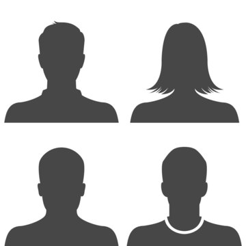 Silhouette avatar profile picture icon set