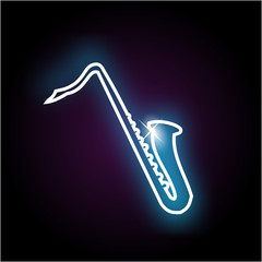 Neon saxophone vector