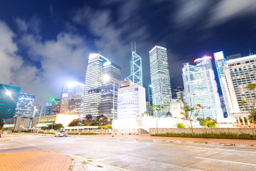 traffic in Hong Kong at night