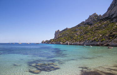 View of the bay Sormiou in Calanques, Marseille, South France