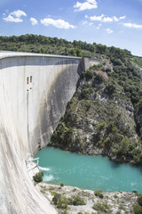 Dam wall in Bimont park, Provence, France