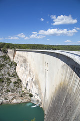 Dam wall in Bimont park, Provence, France