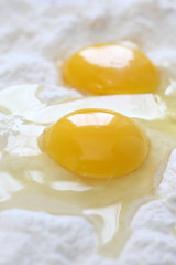 Two egg yolks and flour